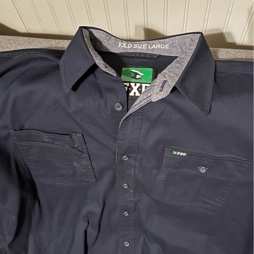 FXD LS Work Shirt Navy Sz L